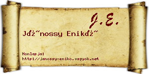 Jánossy Enikő névjegykártya